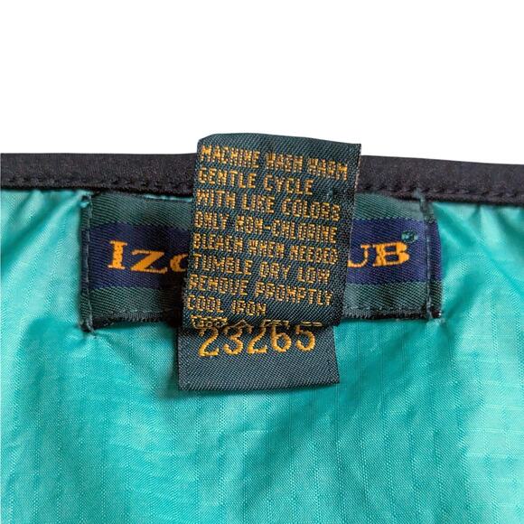 VTG Izod Club Golf Pullover Mens Large V-Neck Rain Jacket Sporty Preppy Green - Picture 7 of 7